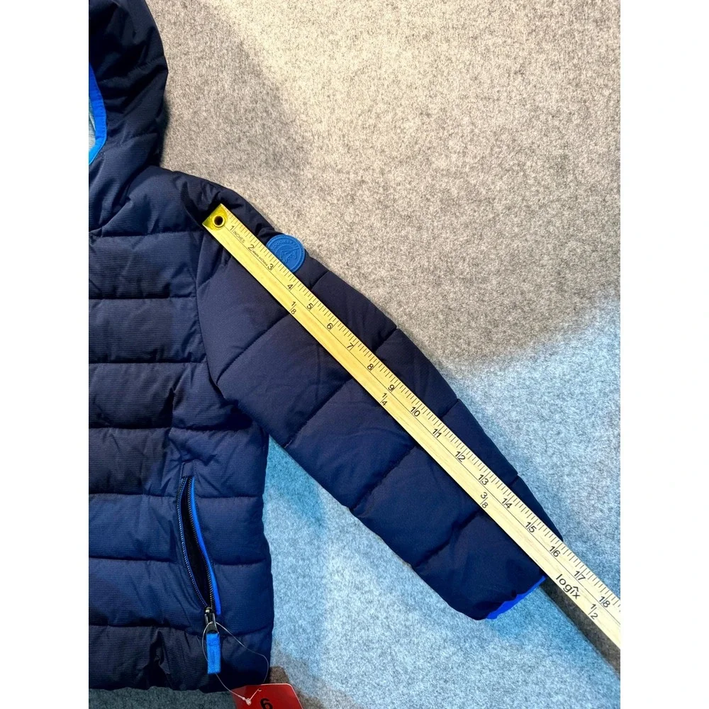 Gerry Puffer Jacket Boys 6 Navy Blue Insulated Hooded Outdoor Softshell Zip Up